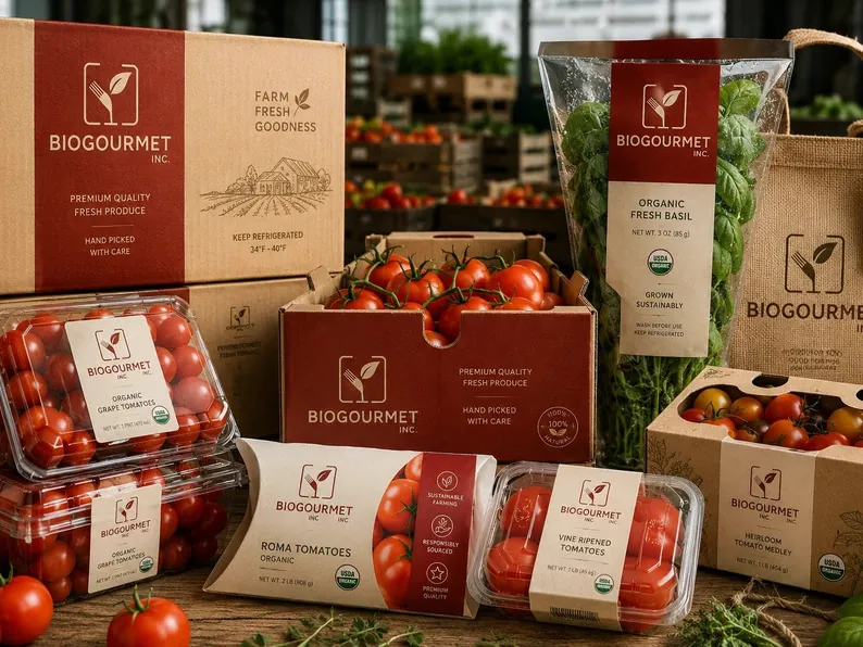 BioGourmet logo &amp; brand identity