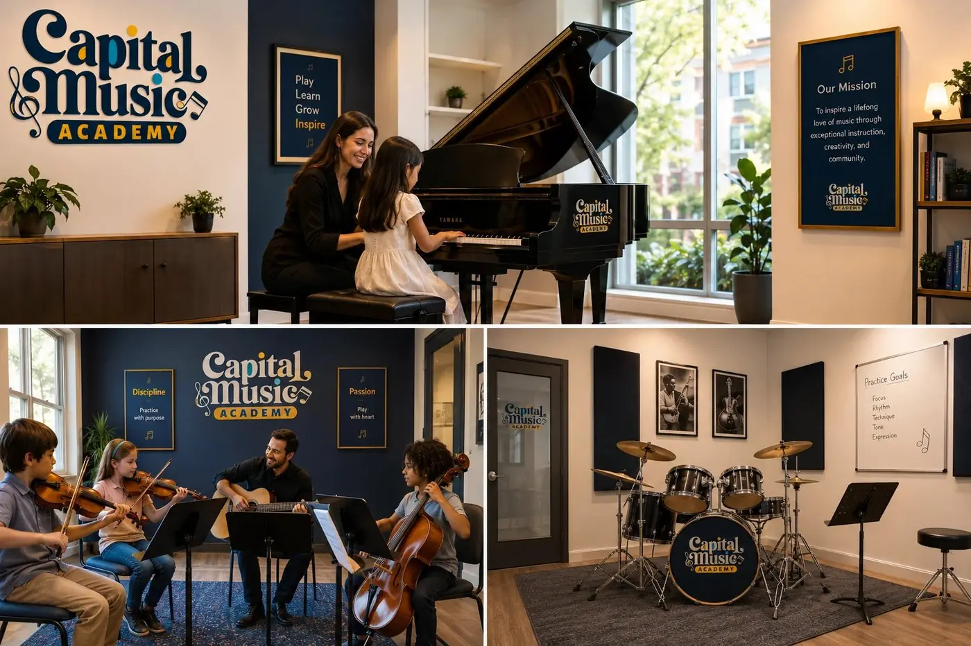 Capital Music Academy logo & brand identity, image 1