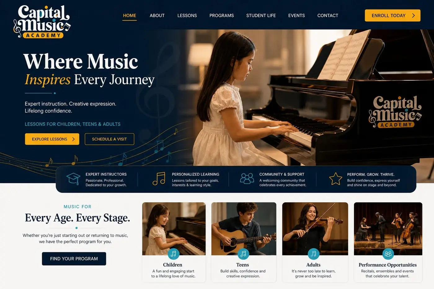 Capital Music Academy logo & brand identity, image 3