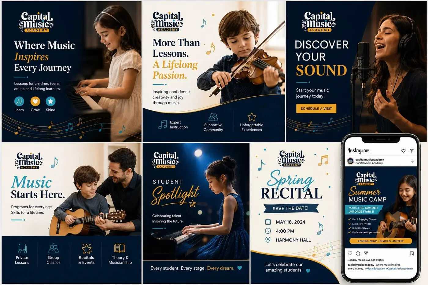 Capital Music Academy logo & brand identity, image 4