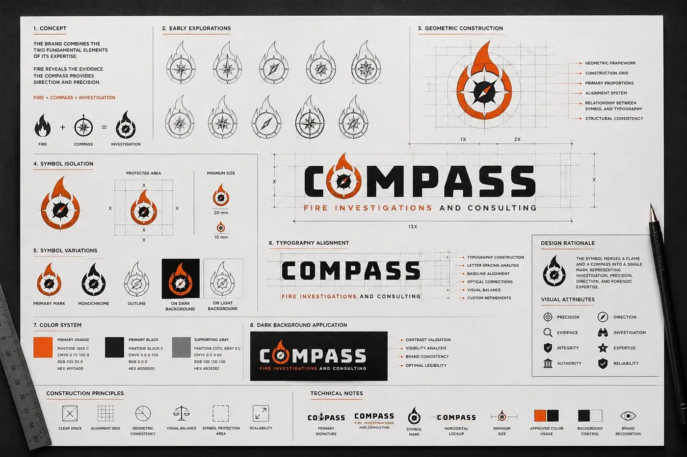 Compass Fire logo & brand identity, image 1