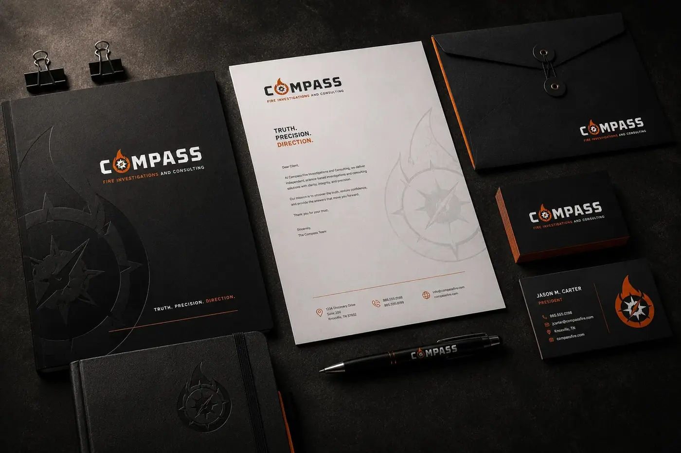 Compass Fire logo & brand identity, image 4