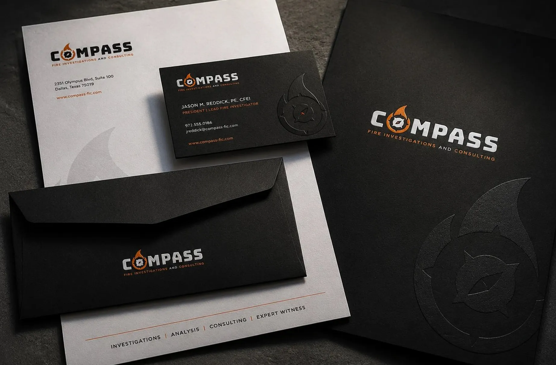 Compass Fire logo & brand identity