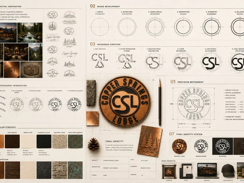 Copper Springs Lodge logo &amp; brand identity