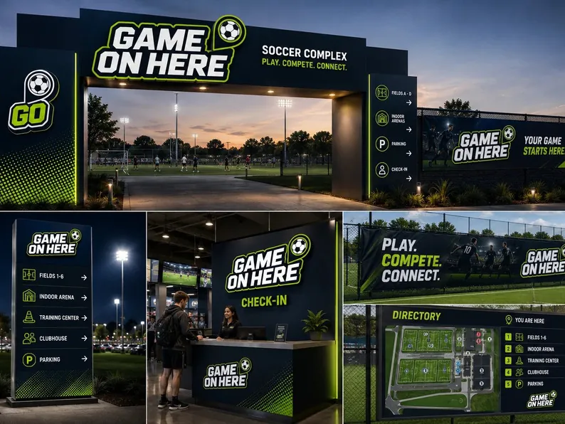 Game On Here app interface screens