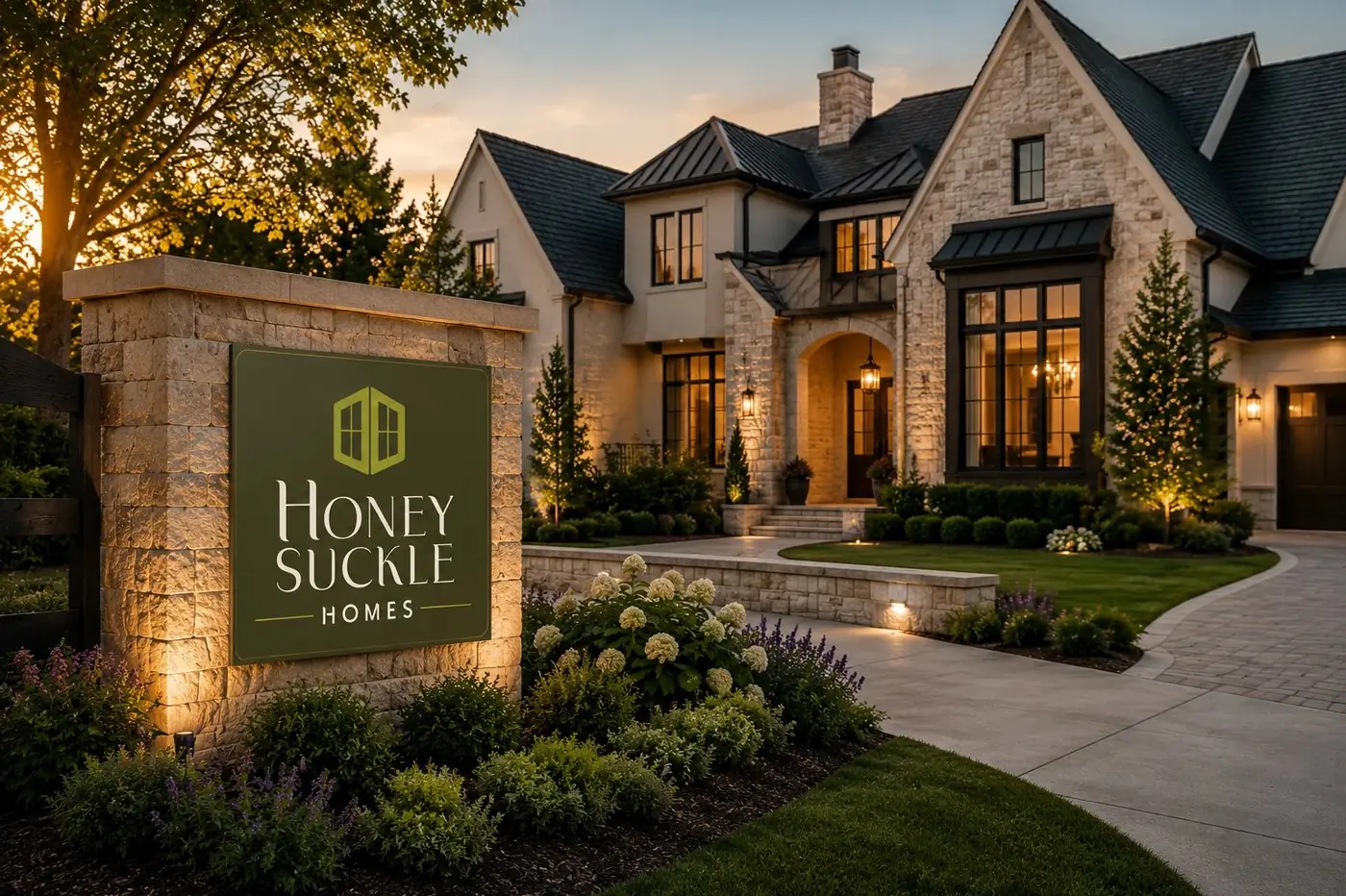 Honeysuckle Homes logo & brand identity, image 1