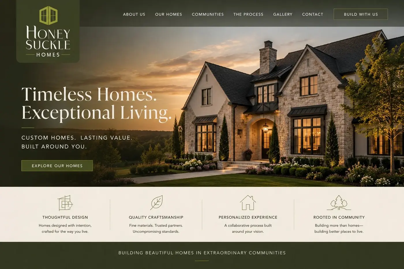 Honeysuckle Homes logo & brand identity, image 2