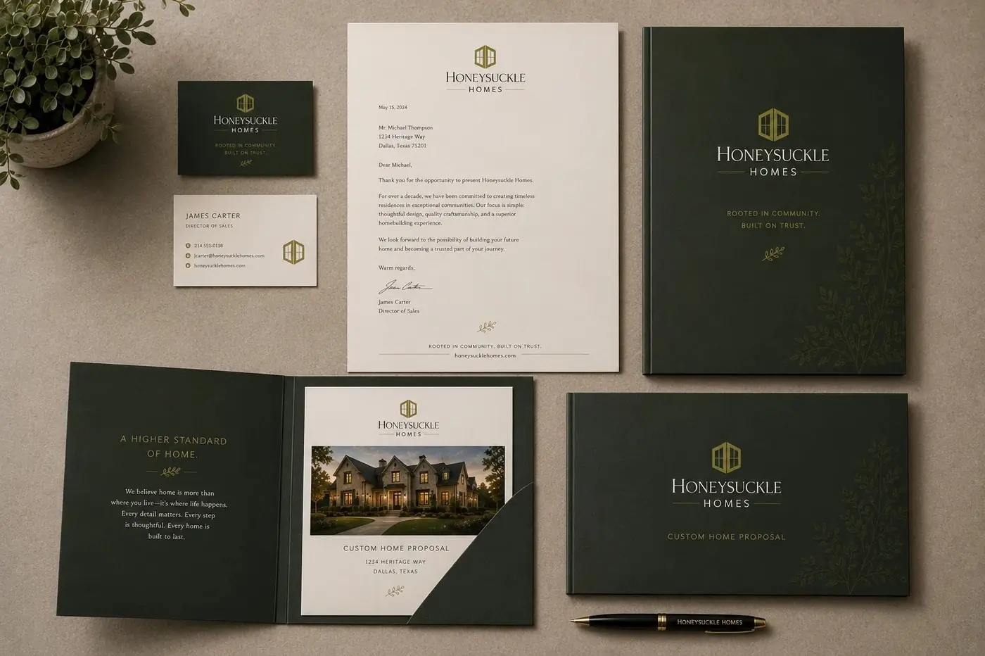 Honeysuckle Homes logo & brand identity, image 8