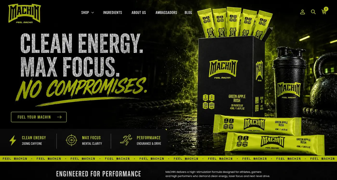 Machin Energy packaging design, image 4