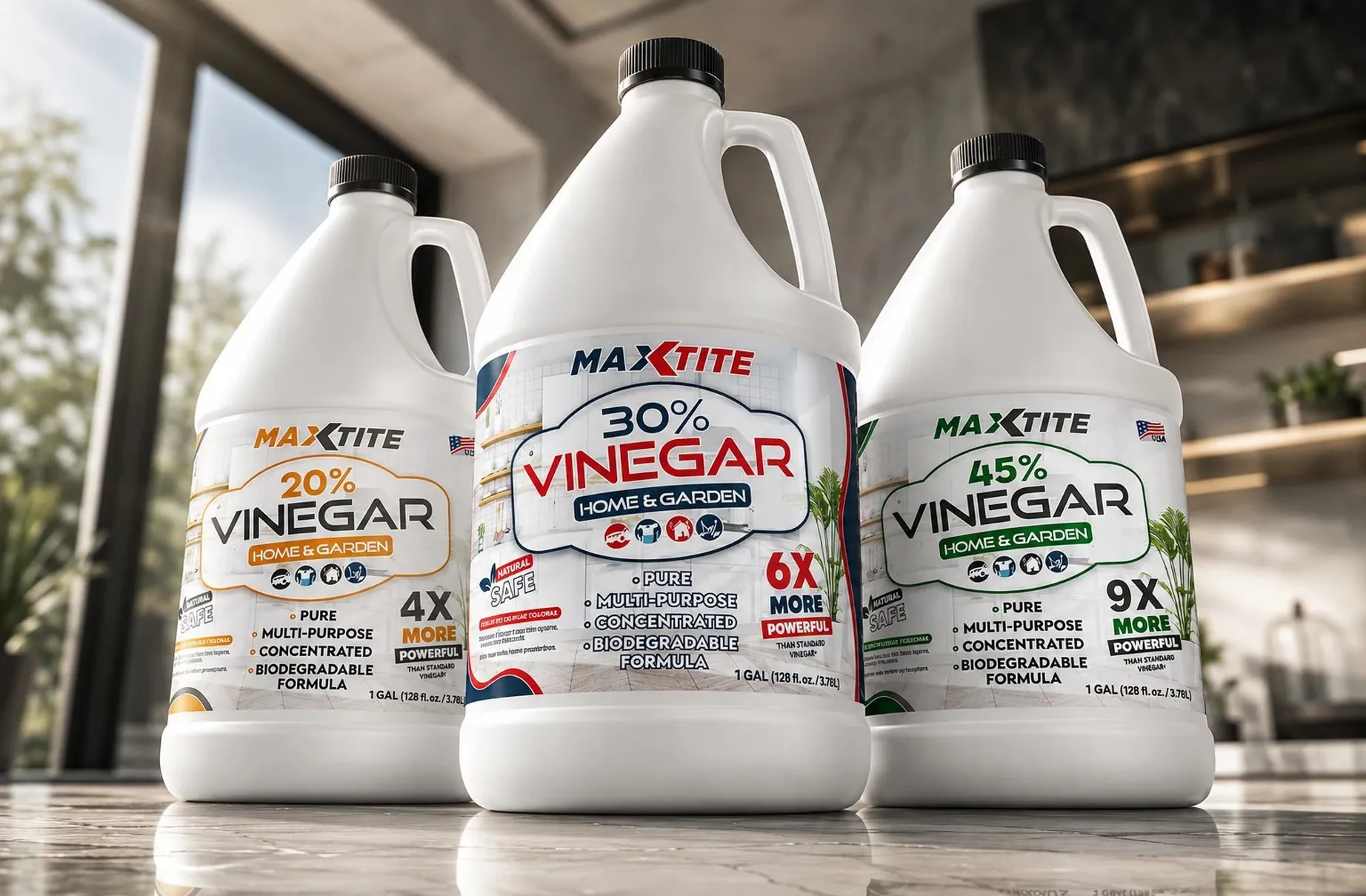 MaxTite Vinegar packaging design