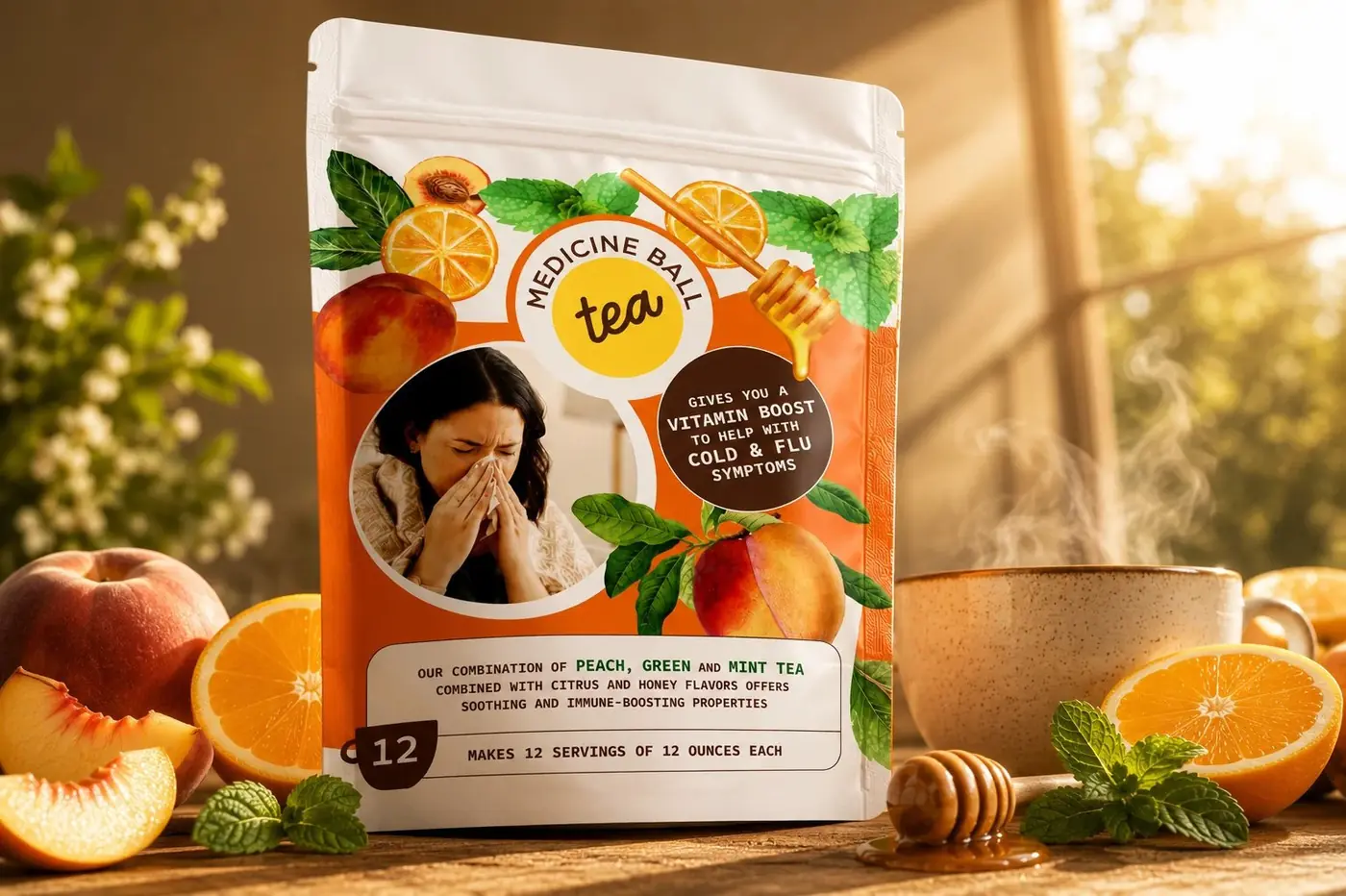 Medicine Ball Tea packaging design, image 1