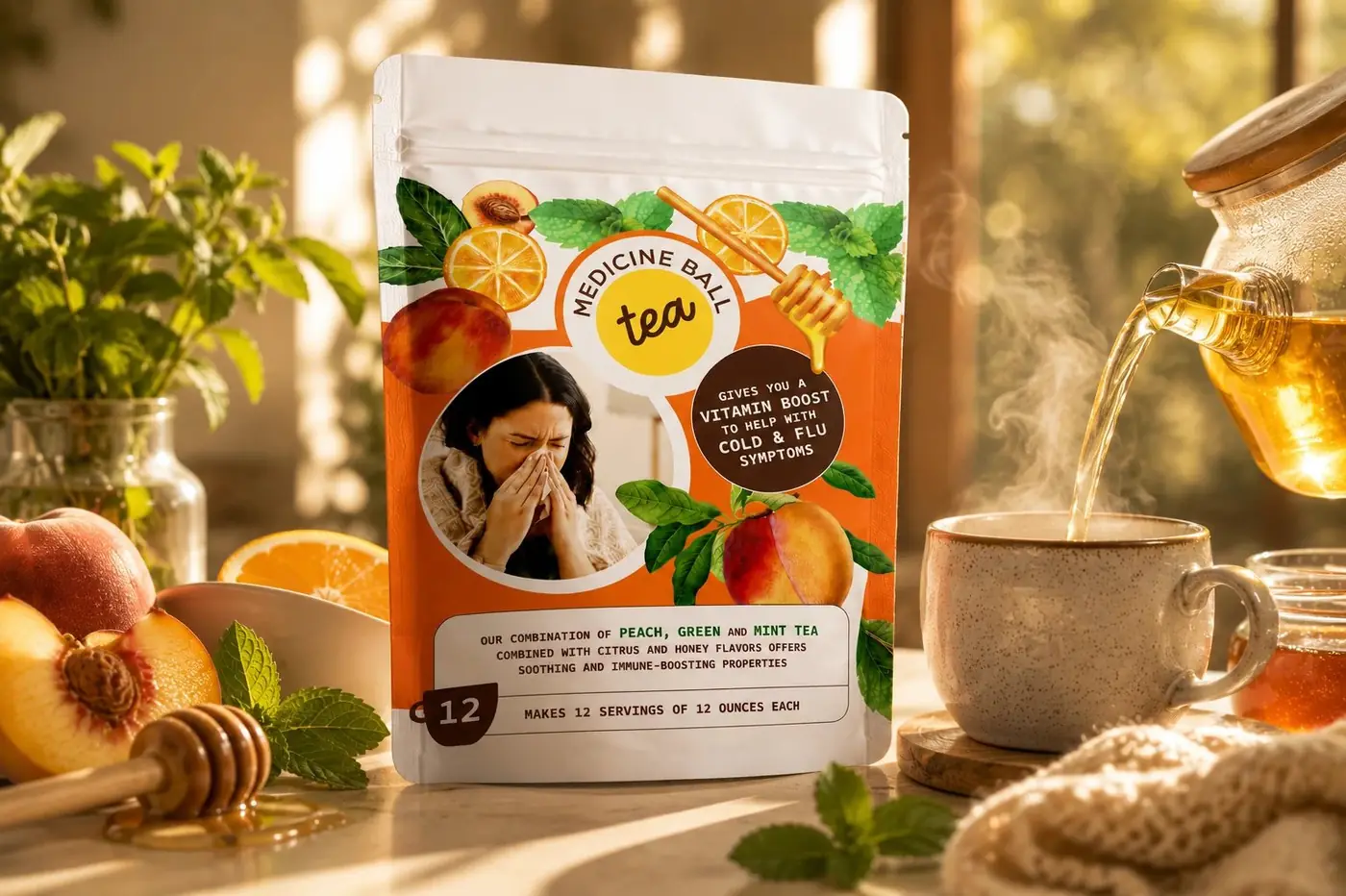 Medicine Ball Tea packaging design, image 2