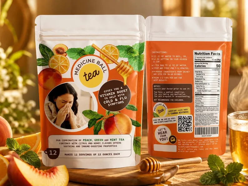 Medicine Ball Tea packaging design