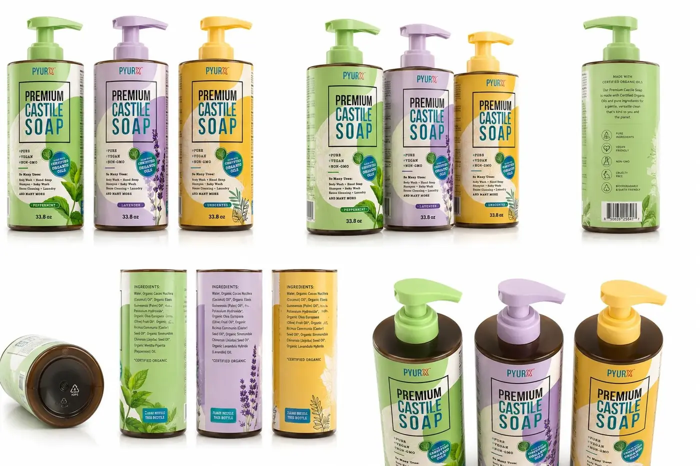 PyurX Premium Castile Soap packaging design, image 4