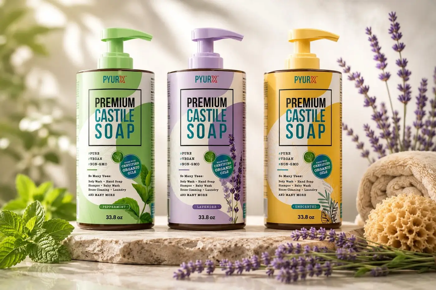 PyurX Premium Castile Soap packaging design, image 5