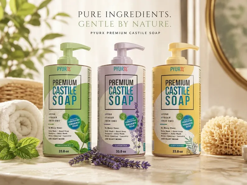 PyurX Premium Castile Soap packaging design