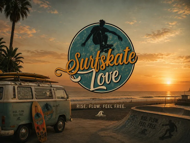 Surfskate Love logo &amp; brand identity