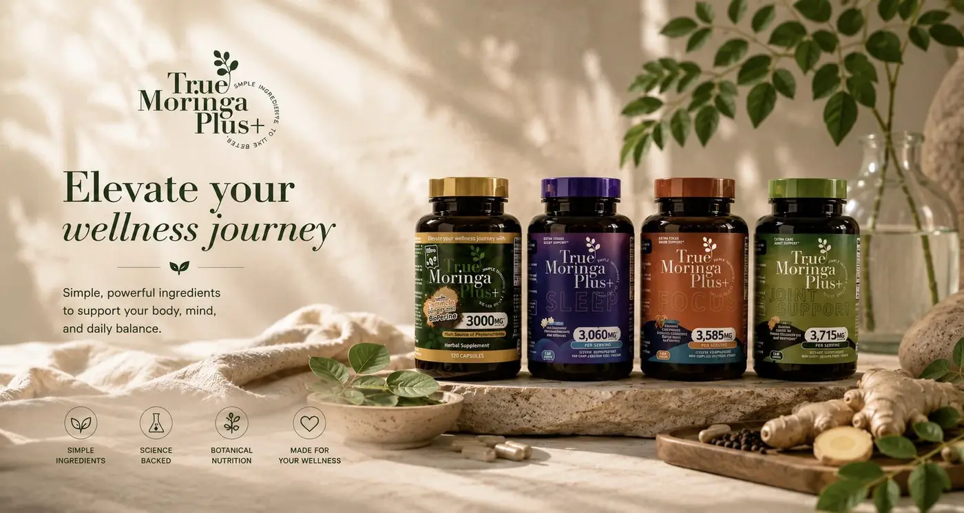 True Moringa Plus+ packaging design, image 2
