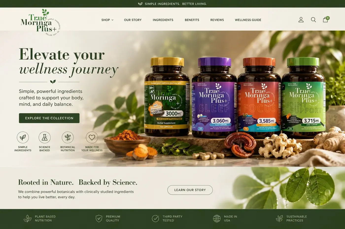 True Moringa Plus+ packaging design, image 3