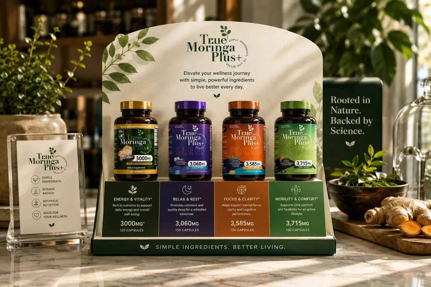True Moringa Plus+ packaging design, image 4