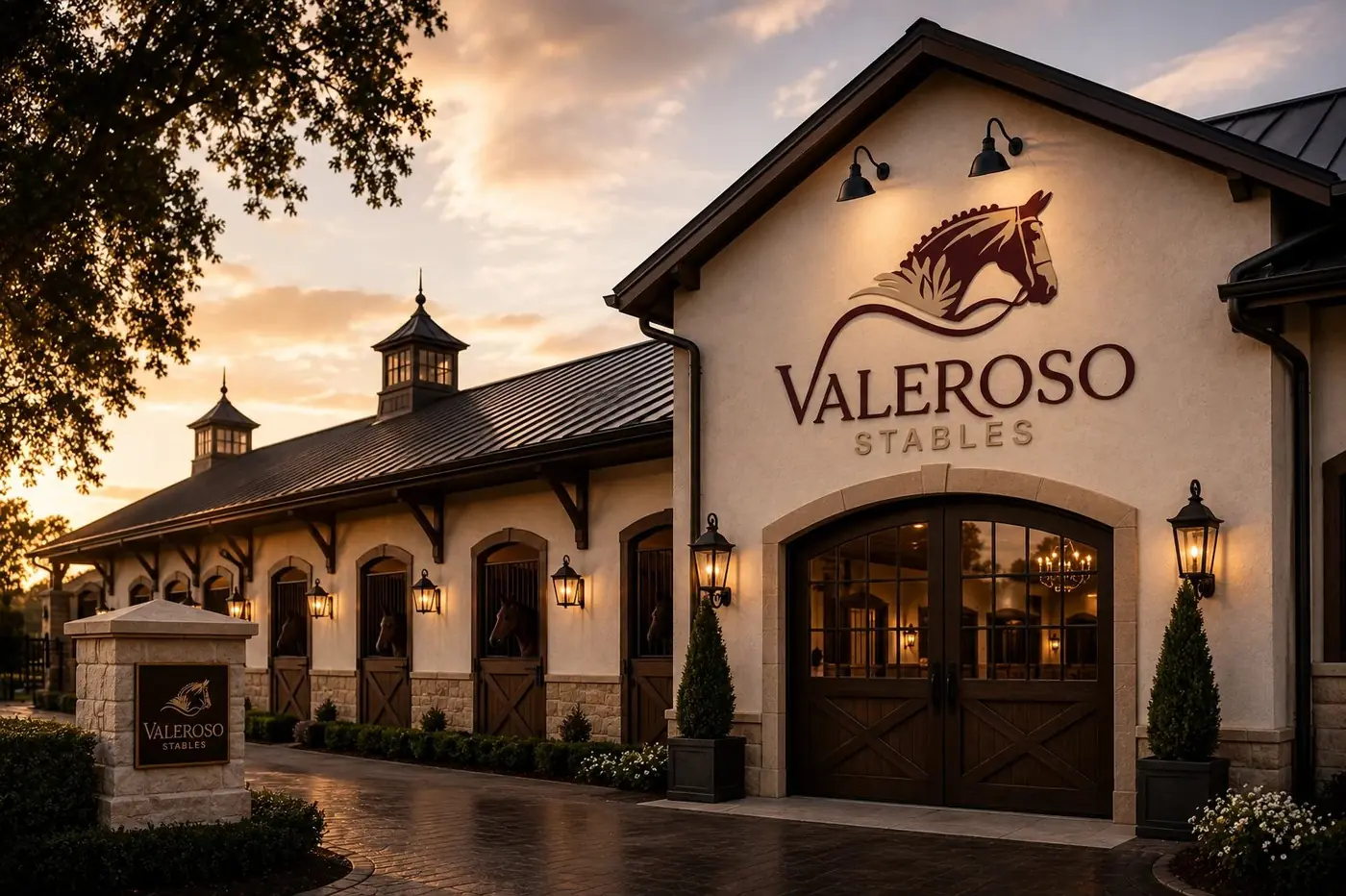 Valeroso Stables logo & brand identity, image 1